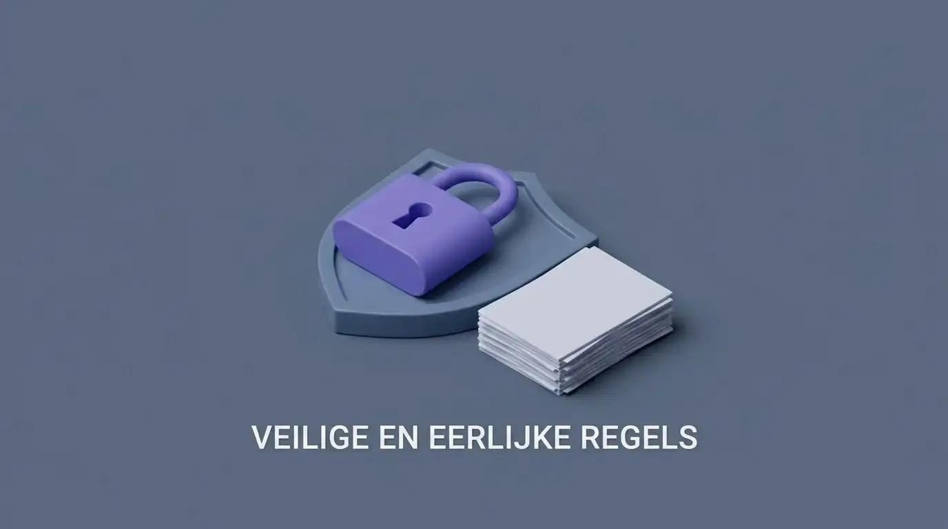 Hangslot schild en documenten als symbool voor veiligheid en spelregels